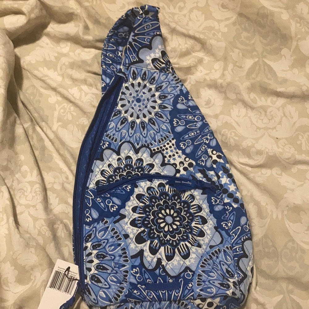 New Vera Bradley Sling Backpack Blue Star Medallion